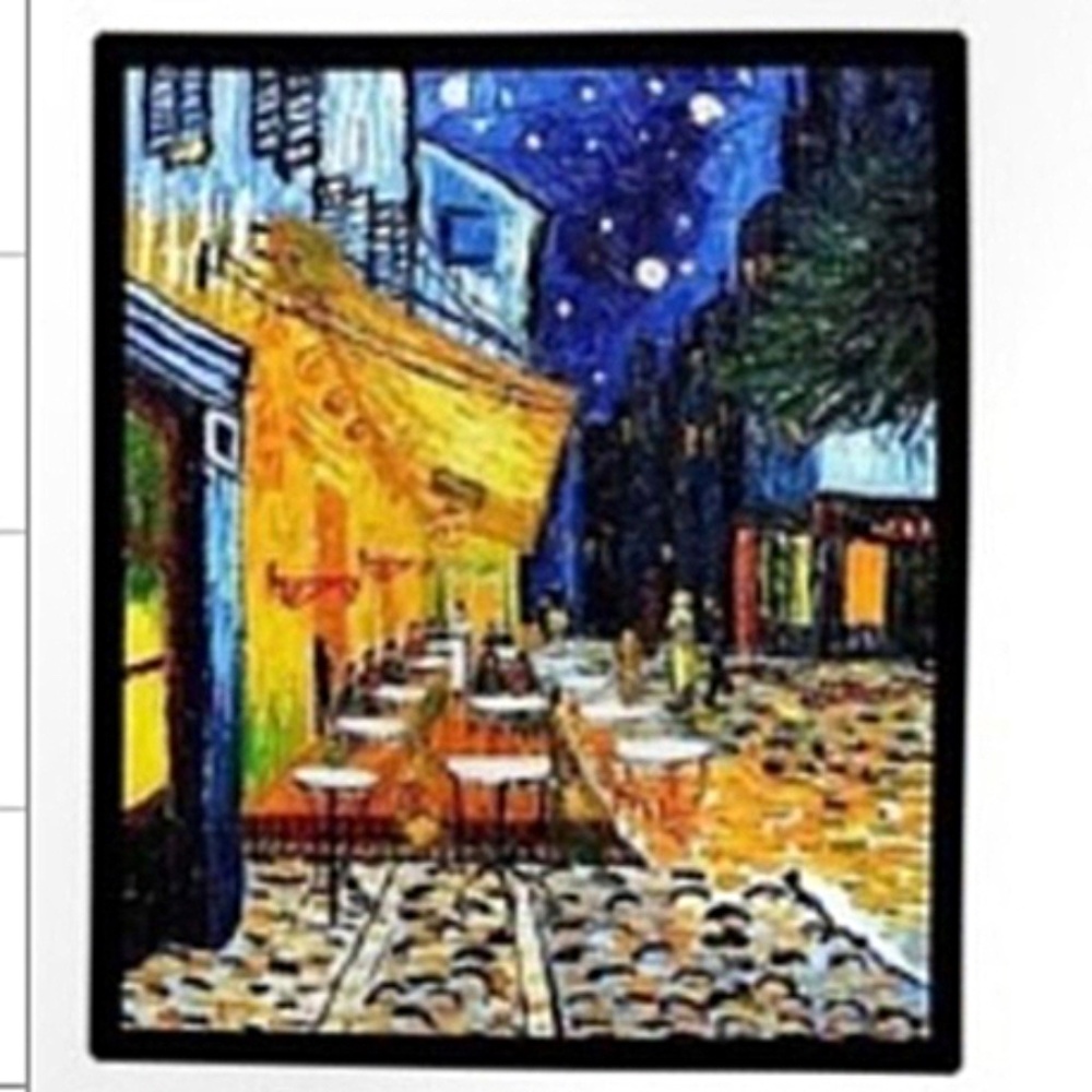 Fabric Appliqué, Cafe Terrace at Night by Van Gogh, on Cotton